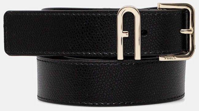 Kožený opasok Furla čierna farba, WC00078.ARE000.O6000