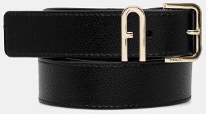 Kožený opasok Furla čierna farba, WC00078.ARE000.O6000