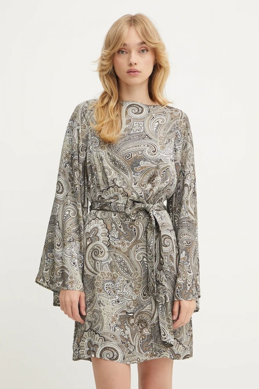 Šaty Marciano Guess LOREDANA hnedá farba, mini, rovný strih, 5YGK40 7298A