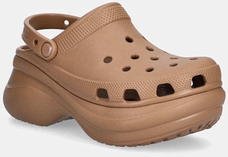 Šľapky Crocs Classic Bae Clog hnedá farba, na platforme, 206302