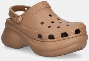 Šľapky Crocs Classic Bae Clog hnedá farba, na platforme, 206302