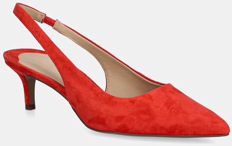 Semišové lodičky Lauren Ralph Lauren Lolah II červená farba, 802959263005