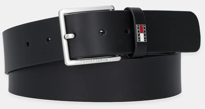 Kožený opasok Tommy Jeans čierna farba, AM0AM13416