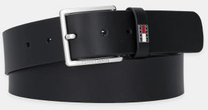 Kožený opasok Tommy Jeans čierna farba, AM0AM13416