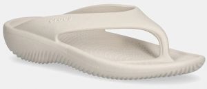 Šľapky Crocs Mellow Recovery Flip béžová farba, na plochom podpätku, 211100