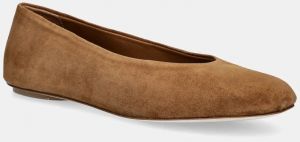 Semišové baleríny Weekend Max Mara Todisuede hnedá farba, 2525526074600