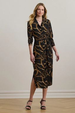Šaty Lauren Ralph Lauren čierna farba, midi, rovný strih, 200978812