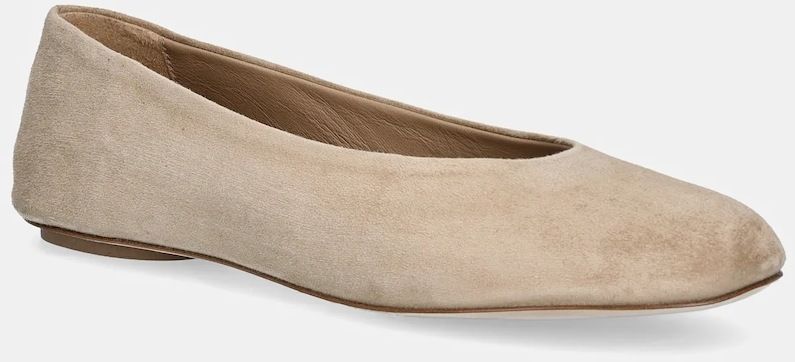 Semišové baleríny Weekend Max Mara Todisuede béžová farba, 2525526074600