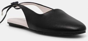 Kožené balerínky Calvin Klein BALLERINA SLING BACK LTH čierna farba, HW0HW02655
