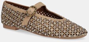 Semišové baleríny Kurt Geiger London Mayfair Ballet Flat zlatá farba, 2656339209