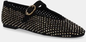 Semišové baleríny Kurt Geiger London Mayfair Ballet Flat čierna farba, 2656309209