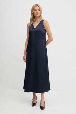Šaty Weekend Max Mara OTTELIA tmavomodrá farba, maxi, rovný strih, 2525226061600