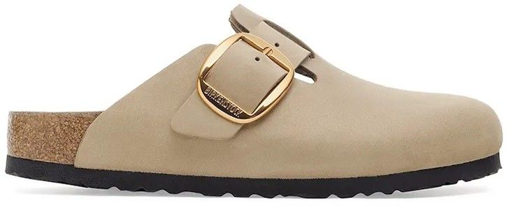 Kožené šľapky Birkenstock Boston Big Buckle béžová farba, 1030425