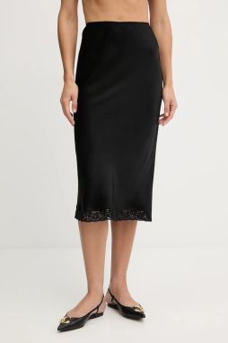 Sukňa Victoria Beckham čierna farba, midi, rovný strih, 1325WSK006458A