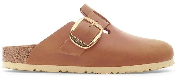 Kožené šľapky Birkenstock Boston Big Buckle hnedá farba, 1030446