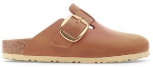 Kožené šľapky Birkenstock Boston Big Buckle hnedá farba, 1030446