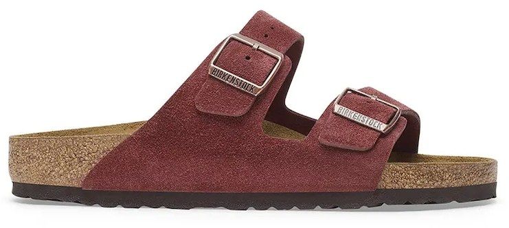 Semišové šľapky Birkenstock Arizona červená farba, 1028331