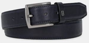 Kožený opasok Tommy Hilfiger tmavomodrá farba, AM0AM13571