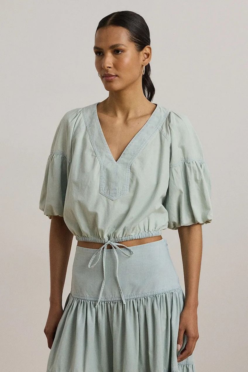 Bavlnená blúzka Lauren Ralph Lauren jednofarebná, 200971260
