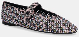Semišové baleríny Kurt Geiger London Mayfair Ballet Flat ružová farba, 2656357289