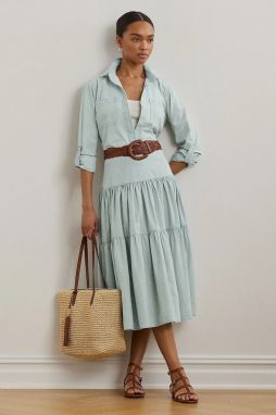 Bavlnená sukňa Lauren Ralph Lauren midi, áčkový strih, 200978816