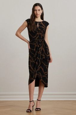 Šaty Lauren Ralph Lauren čierna farba, midi, priliehavé, 200973612