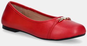 Kožené balerínky Love Moschino červená farba, JA11081G1NIE0500