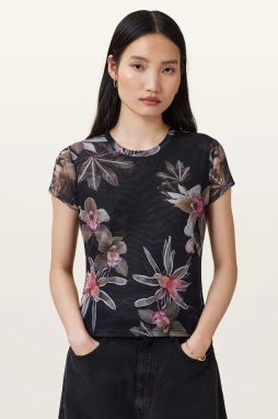 Tričko AllSaints ELLIE dámske, čierna farba, W267JC
