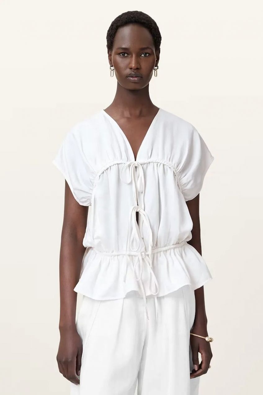 Blúzka AllSaints REMY biela farba, W105PC