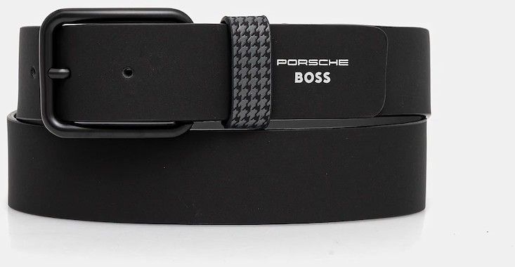 Kožený opasok BOSS čierna farba, 50548406