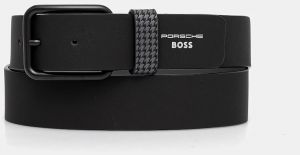 Kožený opasok BOSS čierna farba, 50548406