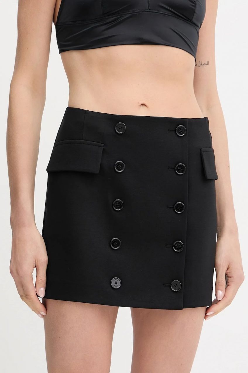Sukňa Patrizia Pepe čierna farba, mini, puzdrová, 8G0497 A025