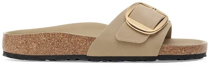 Kožené šľapky Birkenstock Madrid Big Buckle béžová farba, 1030467