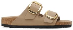 Kožené šľapky Birkenstock Boston Big Buckle béžová farba, 1030395