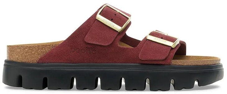 Šľapky Birkenstock Arizona Chunky Birkenstock x Papillio červená farba, na platforme, 1030581