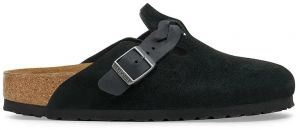 Semišové šľapky Birkenstock Boston Braided čierna farba, 1030497