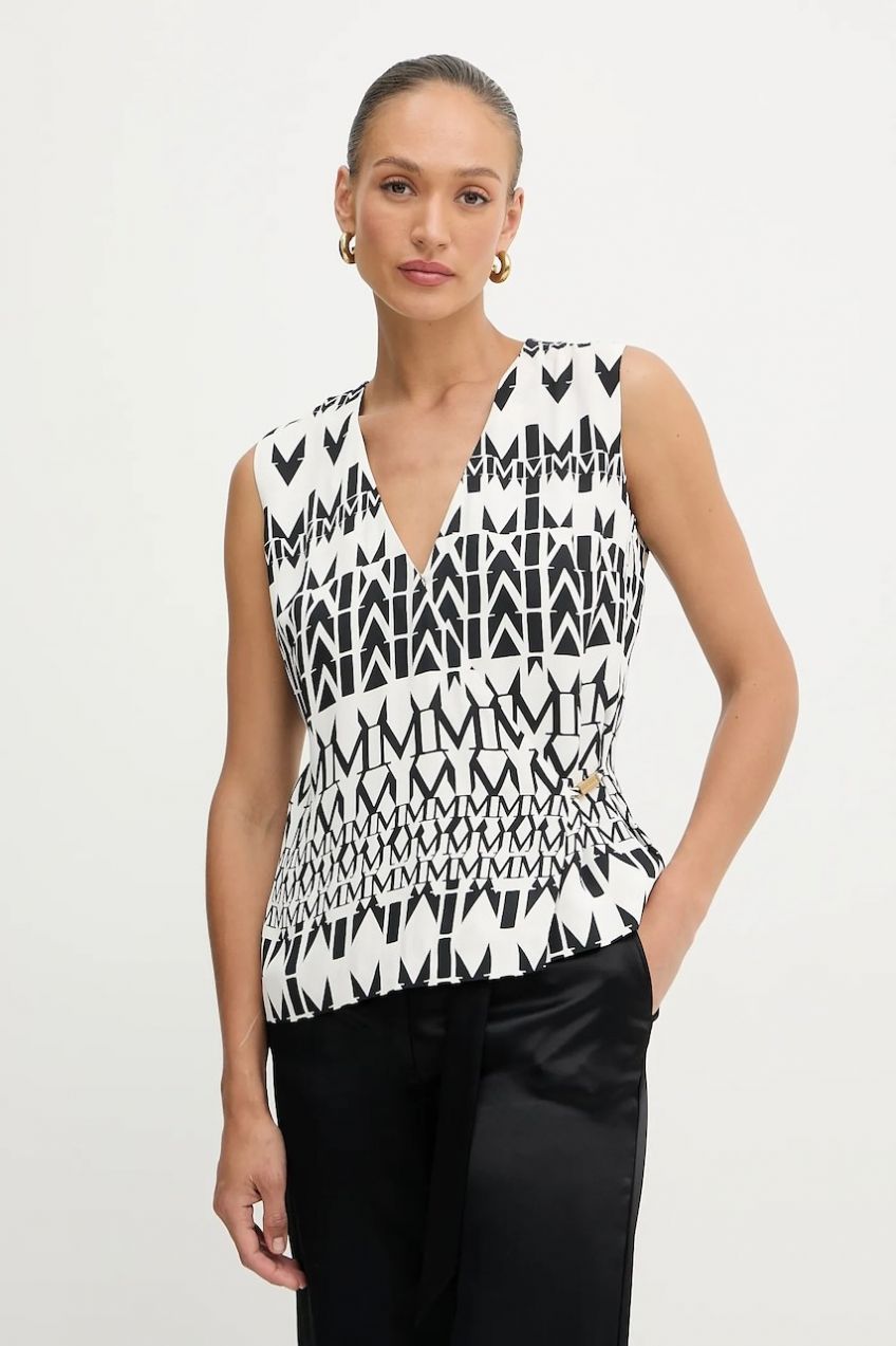 Blúzka Marciano Guess BRITNEY biela farba, vzorovaná, 5YGH09 7352A