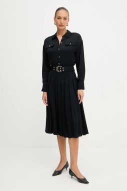 Šaty Marciano Guess ANITA čierna farba, midi, áčkový strih, 5YGK32 7356A
