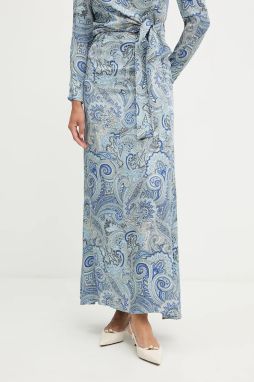 Sukňa Marciano Guess ALANIS modrá farba, midi, rovný strih, 5YGD22 7298A