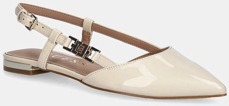 Baleríny Guess FRANIE2 béžová farba, s otvorenou pätou, FLTFR2 PAF05