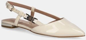 Baleríny Guess FRANIE2 béžová farba, s otvorenou pätou, FLTFR2 PAF05