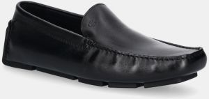 Kožené mokasíny Calvin Klein DRIVER LTH čierna farba, HM0HM01864