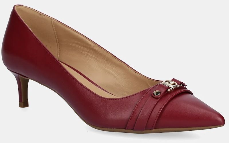 Kožené lodičky MICHAEL Michael Kors Mandy bordová farba, 40T5MAMP1L.691