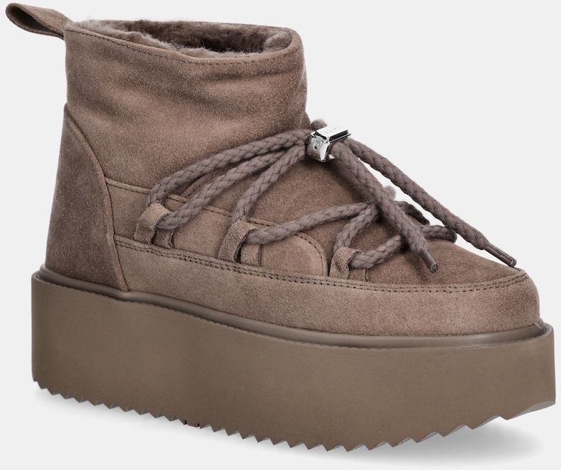 Semišové snehule Inuikii Classic Low Platform hnedá farba, 1001.006.0012.163