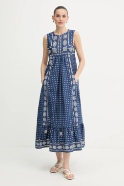 Šaty Weekend Max Mara MANILA tmavomodrá farba, maxi, áčkový strih, 2525226021600