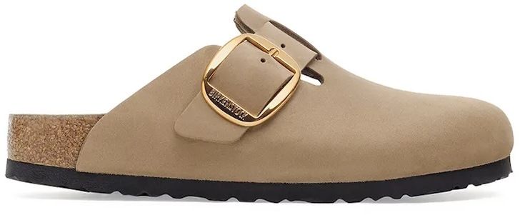 Kožené šľapky Birkenstock Boston Big Buckle béžová farba, 1030393