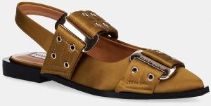 Baleríny Steve Madden Grand Ave zelená farba, s otvorenou pätou, 11003257