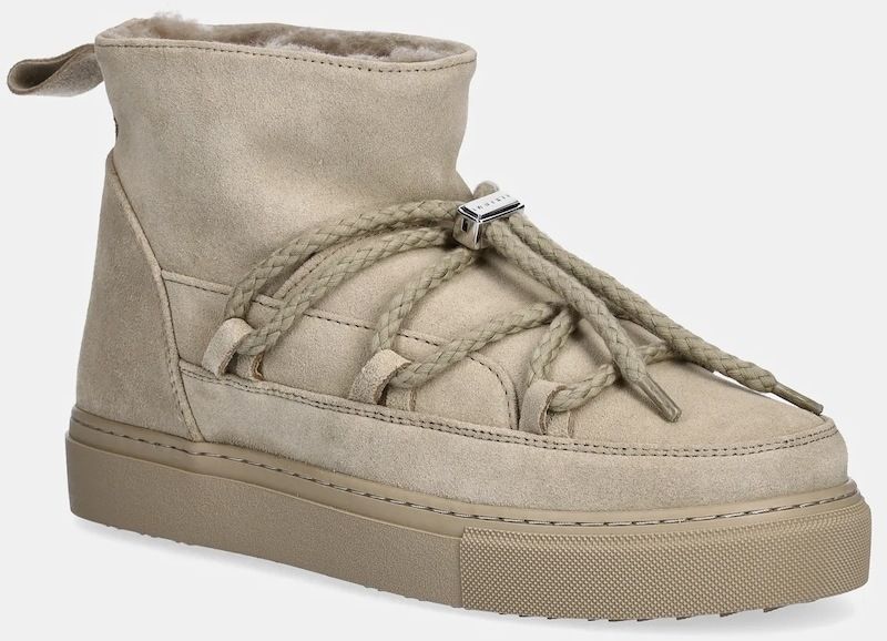 Semišové snehule Inuikii Classic Low zelená farba, 1001.001.0092.356