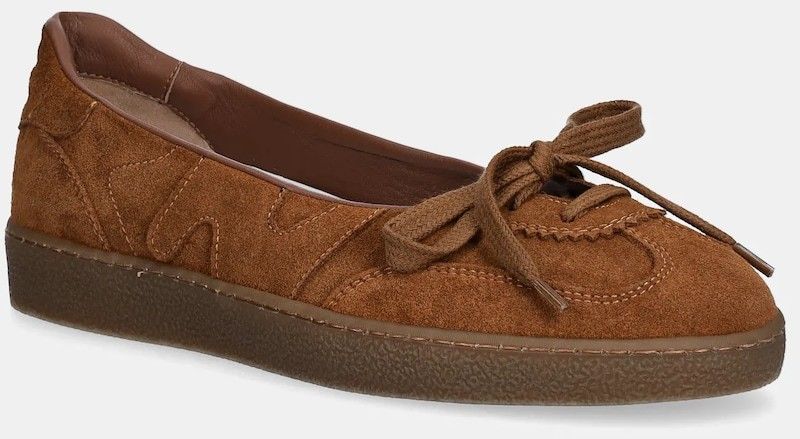 Semišové baleríny MSGM hnedá farba, 3941MDS024 996