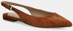 Semišové baleríny Lauren Ralph Lauren Londyn Slbck hnedá farba, s otvorenou pätou, 802967746002